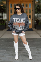 TEXAS LONGHORNS WILD TAILGATE PREMIUM FLEECE DROP SHOULDER CREWNECK PULLOVER