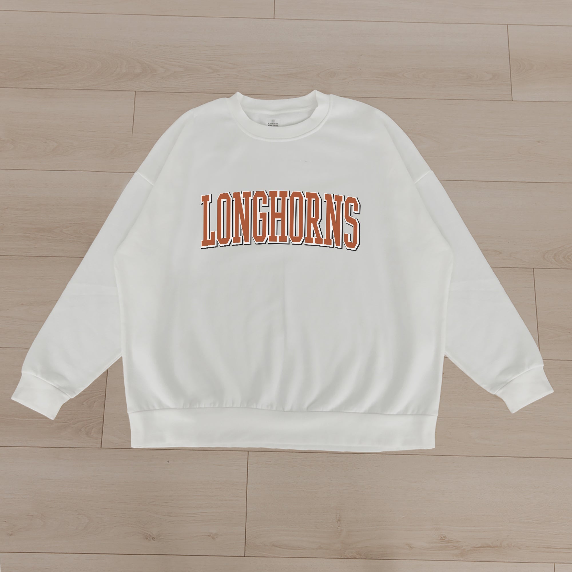 TEXAS LONGHORNS ALL-STAR APPEAL PREMIUM FLEECE DROP SHOULDER CREWNECK PULLOVER BY MADI PREWETT TROUTT