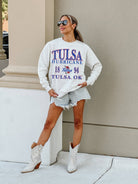 TULSA GOLDEN HURRICANE ALLEGIANCE PREMIUM FLEECE DROP SHOULDER CREWNECK PULLOVER