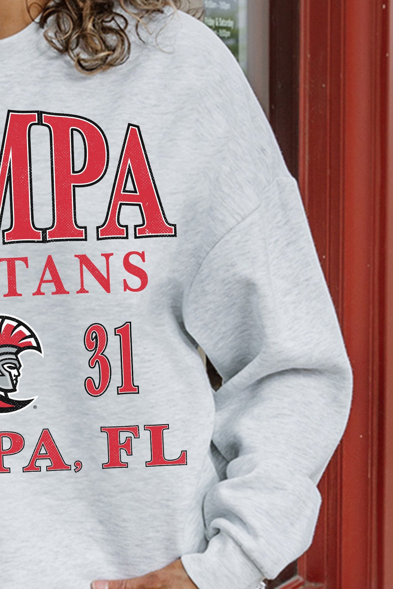 TAMPA SPARTANS ALLEGIANCE PREMIUM FLEECE DROP SHOULDER CREWNECK PULLOVER