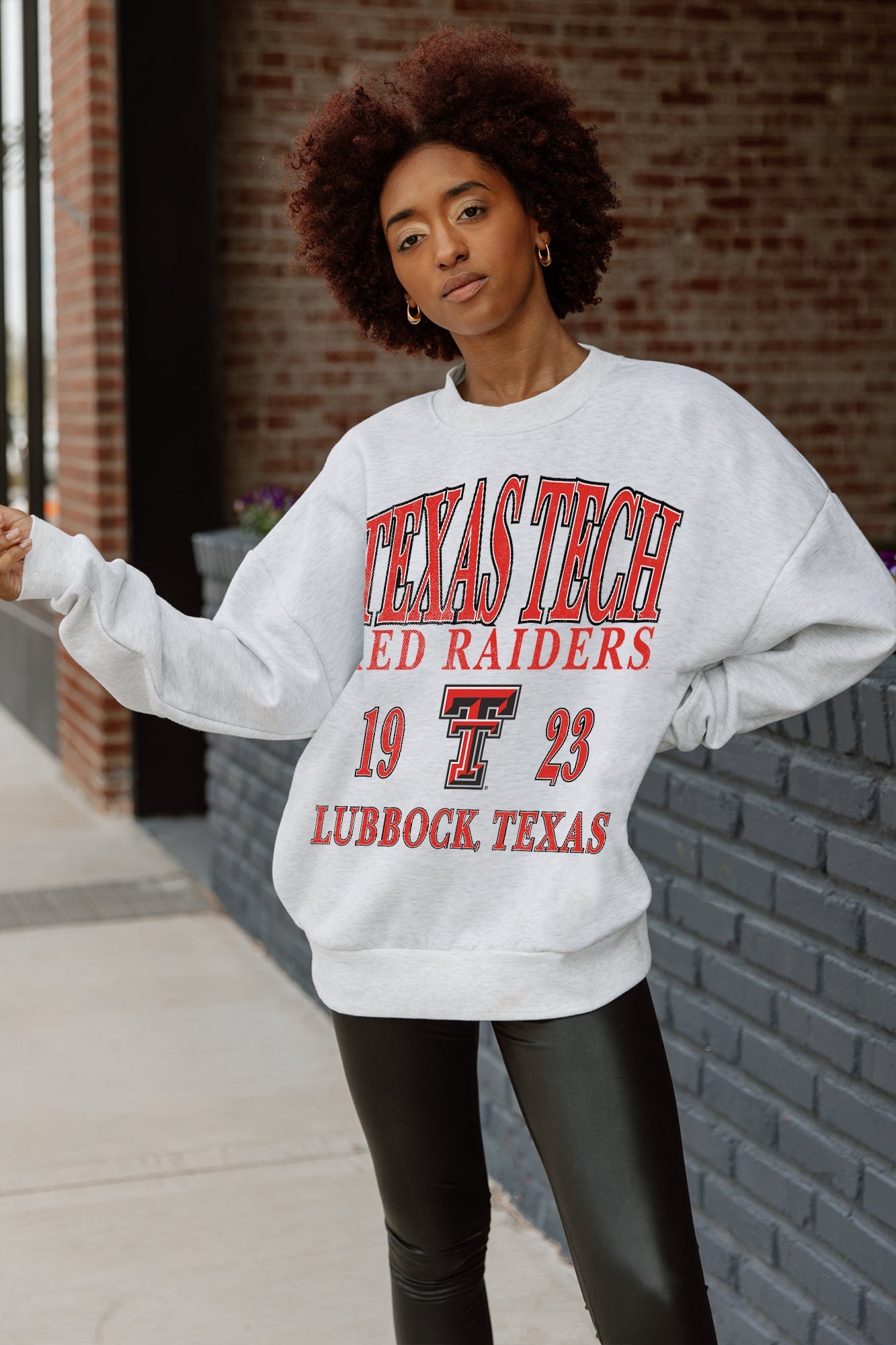 TEXAS TECH RED RAIDERS ALLEGIANCE PREMIUM FLEECE DROP SHOULDER CREWNECK PULLOVER