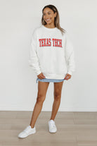 TEXAS TECH RED RAIDERS ALL-STAR APPEAL PREMIUM FLEECE DROP SHOULDER CREWNECK PULLOVER BY MADI PREWETT TROUTT