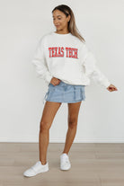 TEXAS TECH RED RAIDERS ALL-STAR APPEAL PREMIUM FLEECE DROP SHOULDER CREWNECK PULLOVER BY MADI PREWETT TROUTT