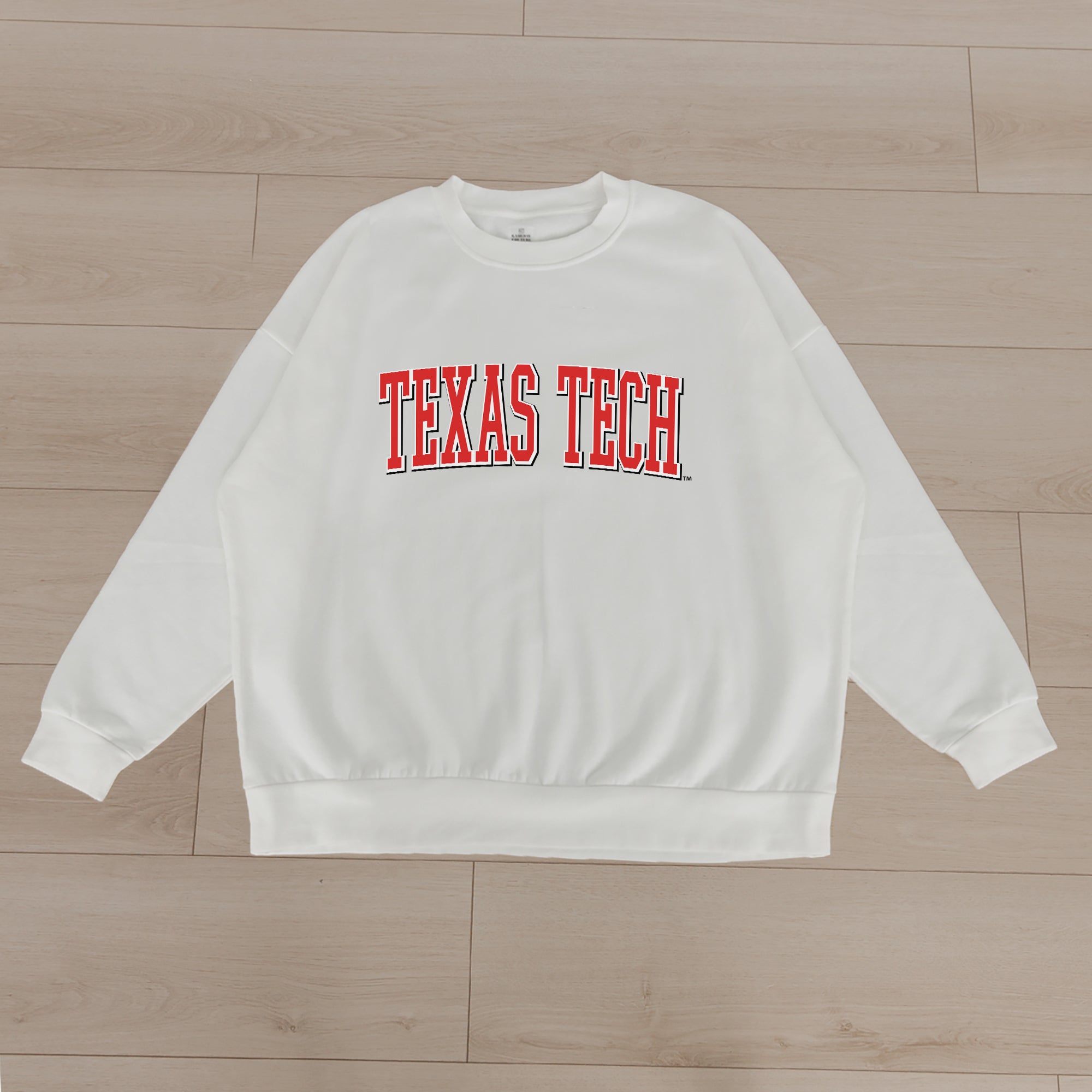 TEXAS TECH RED RAIDERS ALL-STAR APPEAL PREMIUM FLEECE DROP SHOULDER CREWNECK PULLOVER BY MADI PREWETT TROUTT