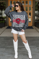 GEORGIA BULLDOGS WILD TAILGATE PREMIUM FLEECE DROP SHOULDER CREWNECK PULLOVER