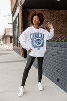 NORTH CAROLINA TAR HEELS BASES LOADED PREMIUM FLEECE DROP SHOULDER CREWNECK PULLOVER