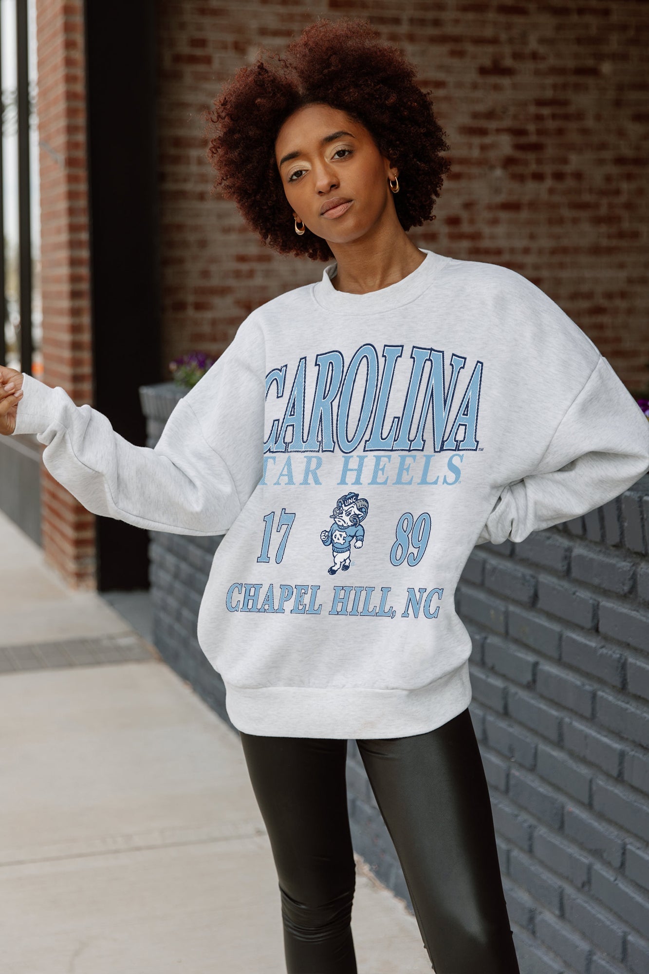 NORTH CAROLINA TAR HEELS ALLEGIANCE PREMIUM FLEECE DROP SHOULDER CREWNECK PULLOVER