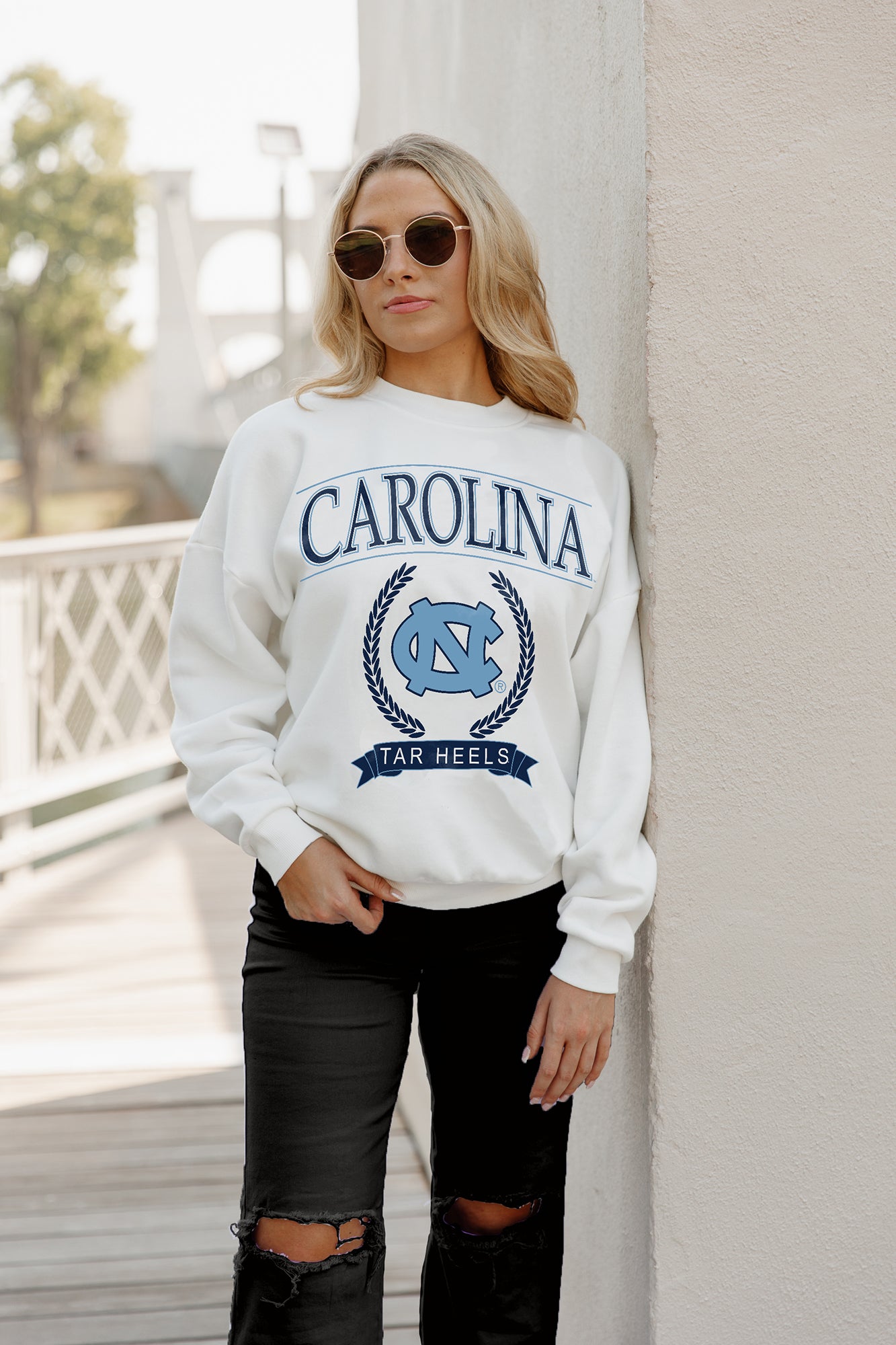 CAROLINA PANTHERS SUNDAY DRIVES PREMIUM FLEECE DROP SHOULDER CREWNECK –  GAMEDAY COUTURE