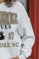 UNC AT PEMBROKE BRAVES ALLEGIANCE PREMIUM FLEECE DROP SHOULDER CREWNECK PULLOVER