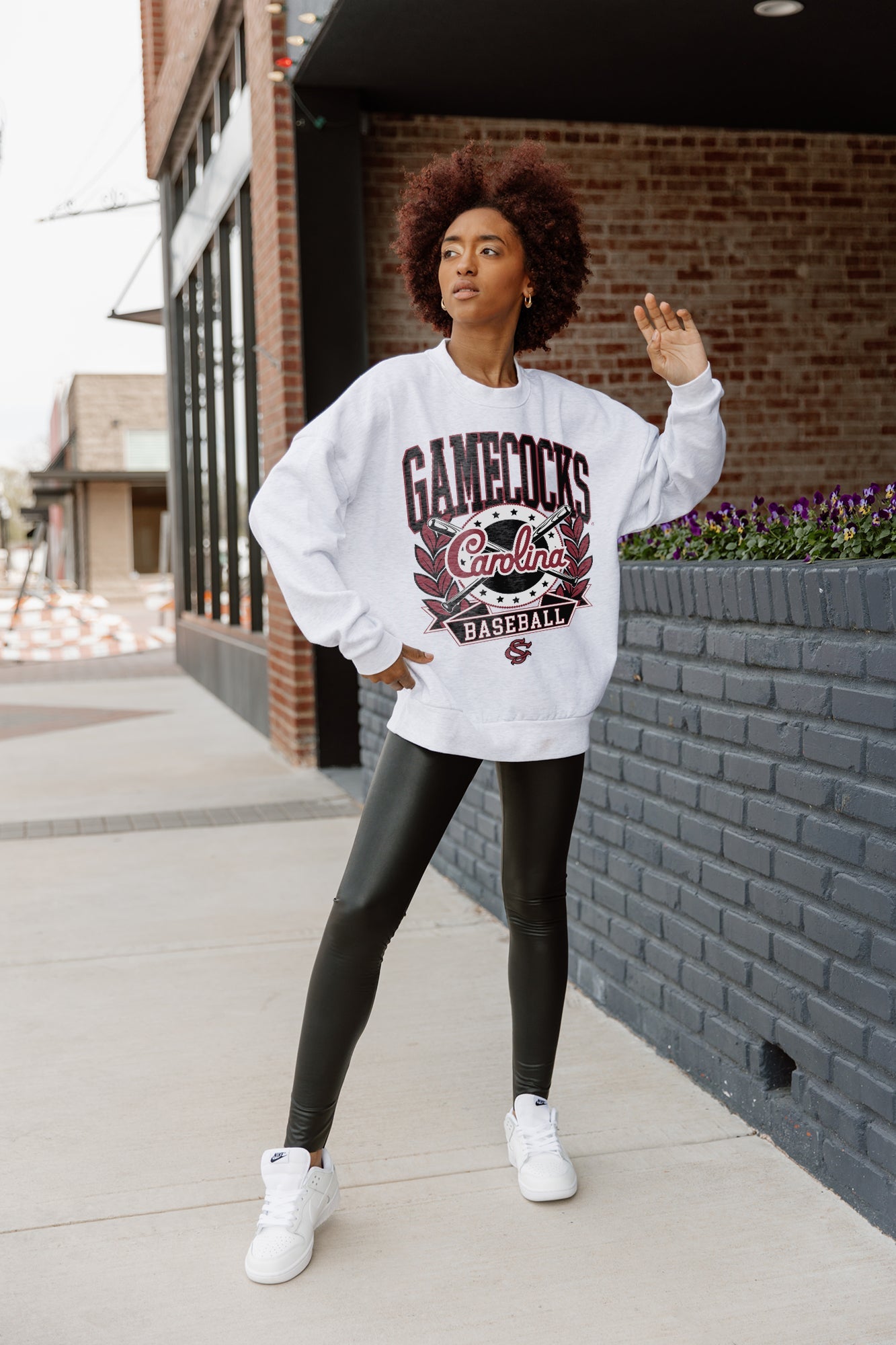 SOUTH CAROLINA GAMECOCKS BASES LOADED PREMIUM FLEECE DROP SHOULDER CREWNECK PULLOVER