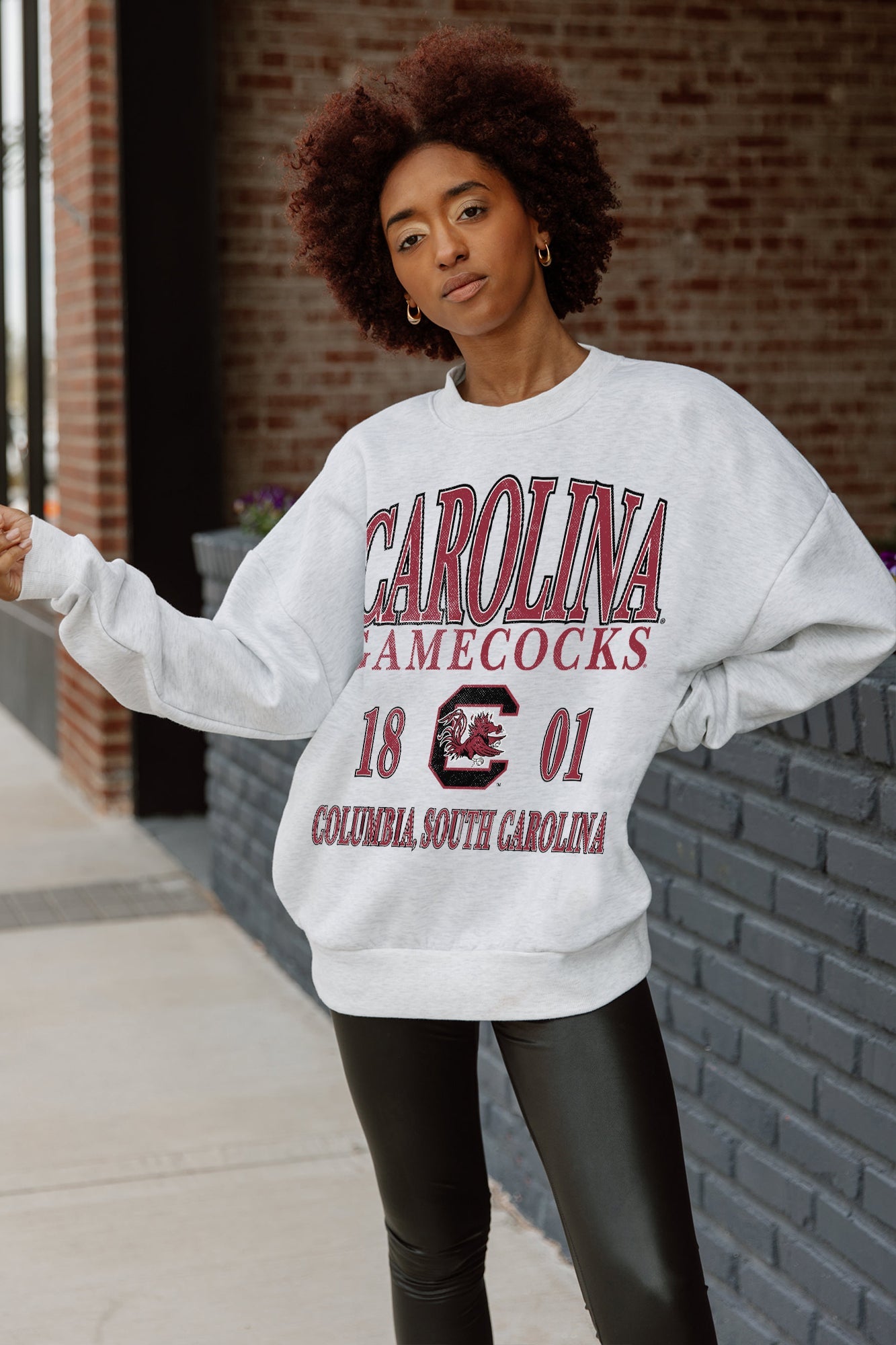 SOUTH CAROLINA GAMECOCKS ALLEGIANCE PREMIUM FLEECE DROP SHOULDER CREWNECK PULLOVER