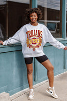 USC TROJANS BASES LOADED PREMIUM FLEECE DROP SHOULDER CREWNECK PULLOVER