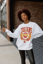 USC TROJANS BASES LOADED PREMIUM FLEECE DROP SHOULDER CREWNECK PULLOVER