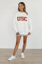 USC TROJANS ALL-STAR APPEAL PREMIUM FLEECE DROP SHOULDER CREWNECK PULLOVER BY MADI PREWETT TROUTT