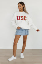 USC TROJANS ALL-STAR APPEAL PREMIUM FLEECE DROP SHOULDER CREWNECK PULLOVER BY MADI PREWETT TROUTT