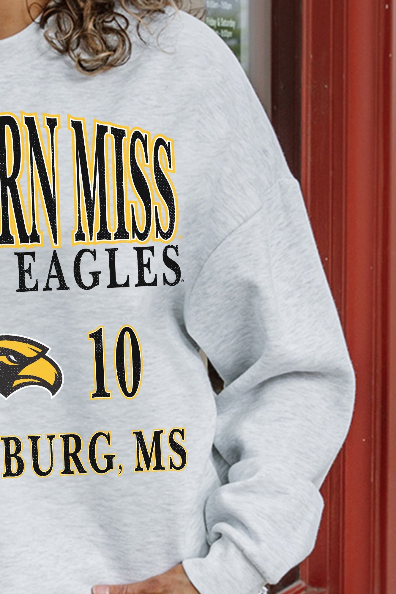 SOUTHERN MISS GOLDEN EAGLES ALLEGIANCE PREMIUM FLEECE DROP SHOULDER CREWNECK PULLOVER