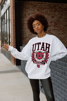 UTAH UTES BASES LOADED PREMIUM FLEECE DROP SHOULDER CREWNECK PULLOVER