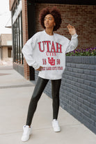 UTAH UTES ALLEGIANCE PREMIUM FLEECE DROP SHOULDER CREWNECK PULLOVER