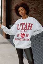 UTAH UTES ALLEGIANCE PREMIUM FLEECE DROP SHOULDER CREWNECK PULLOVER