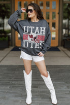 UTAH UTES WILD TAILGATE PREMIUM FLEECE DROP SHOULDER CREWNECK PULLOVER