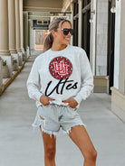 UTAH UTES GOING WILD PREMIUM FLEECE DROP SHOULDER CREWNECK PULLOVER