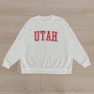 UTAH UTES ALL-STAR APPEAL PREMIUM FLEECE DROP SHOULDER CREWNECK PULLOVER BY MADI PREWETT TROUTT