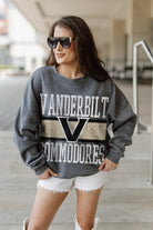 VANDERBILT COMMODORES WILD TAILGATE PREMIUM FLEECE DROP SHOULDER CREWNECK PULLOVER