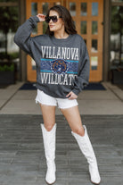 VILLANOVA WILDCATS WILD TAILGATE PREMIUM FLEECE DROP SHOULDER CREWNECK PULLOVER