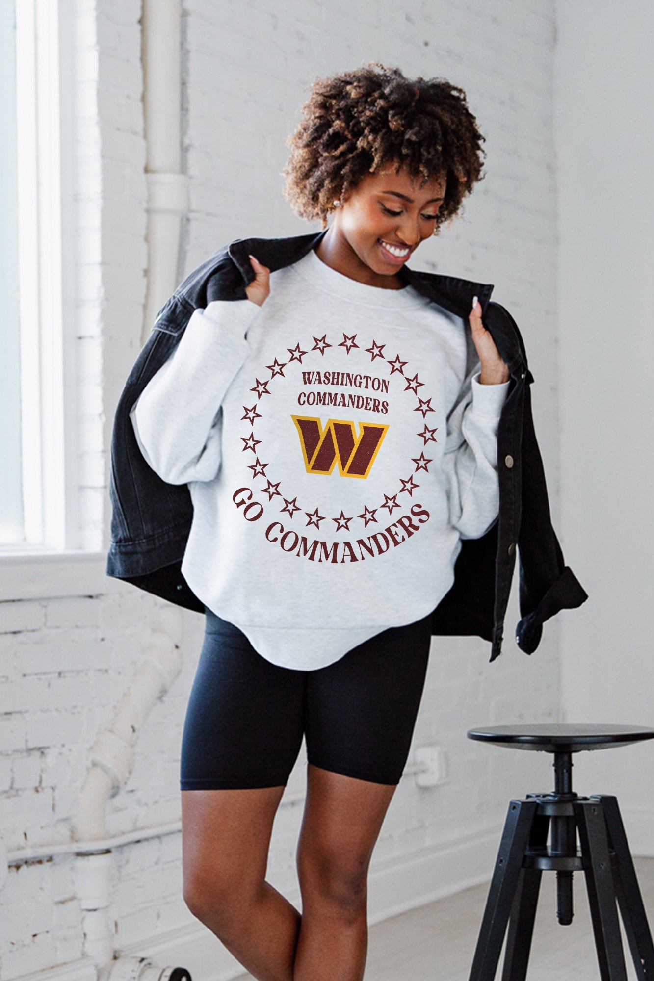 WASHINGTON COMMANDERS SUPERSTAR PREMIUM FLEECE DROP SHOULDER CREWNECK PULLOVER