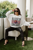 WASHINGTON COMMANDERS FAIR CATCH PREMIUM FLEECE DROP SHOULDER CREWNECK PULLOVER