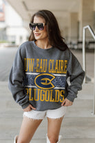 WISCONSIN-EAU CLAIRE BLUGOLDS WILD TAILGATE PREMIUM FLEECE DROP SHOULDER CREWNECK PULLOVER