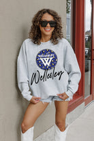 WELLESLEY BLUE GOING WILD PREMIUM FLEECE DROP SHOULDER CREWNECK PULLOVER