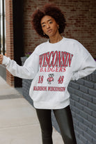 WISCONSIN BADGERS ALLEGIANCE PREMIUM FLEECE DROP SHOULDER CREWNECK PULLOVER