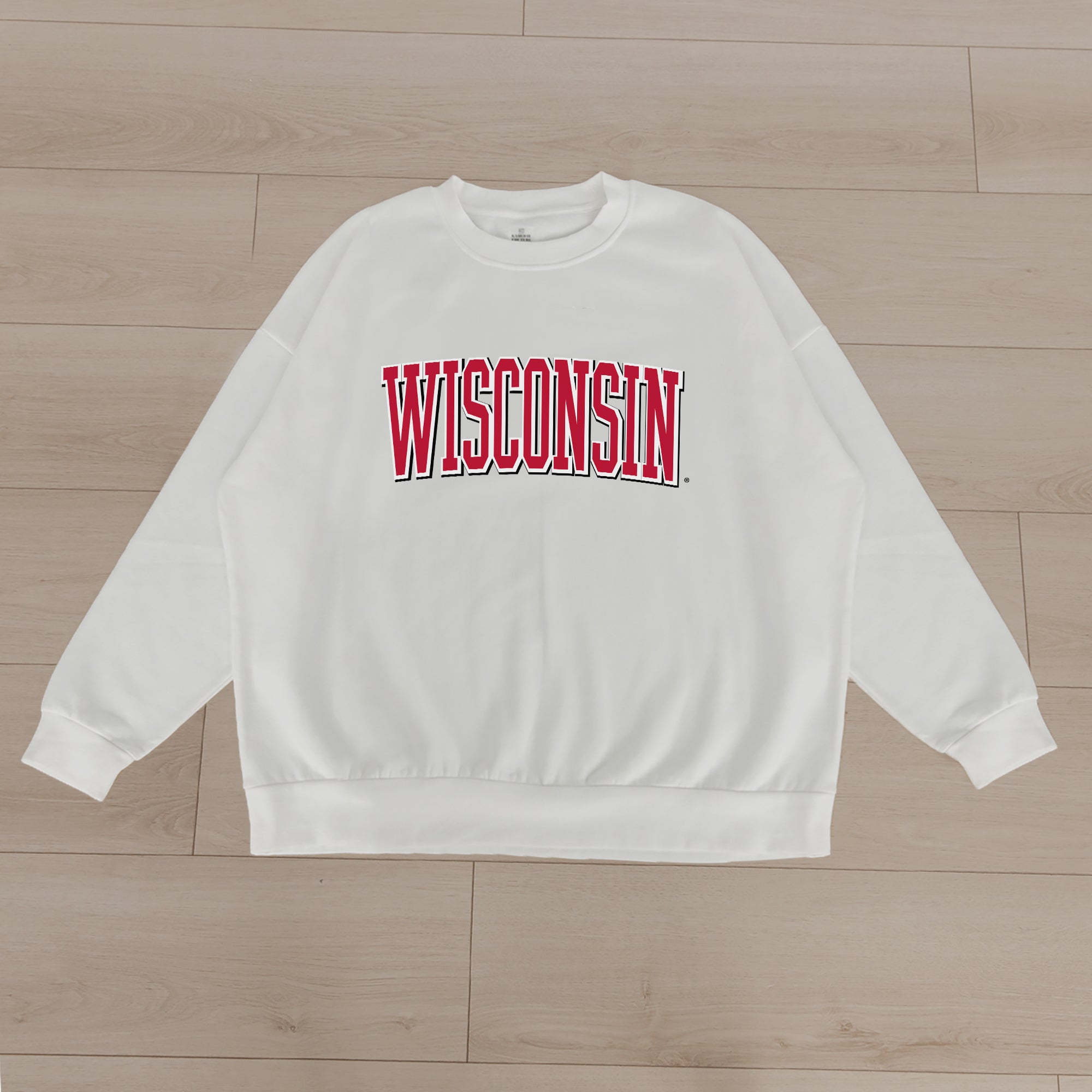 WISCONSIN BADGERS ALL-STAR APPEAL PREMIUM FLEECE DROP SHOULDER CREWNECK PULLOVER BY MADI PREWETT TROUTT