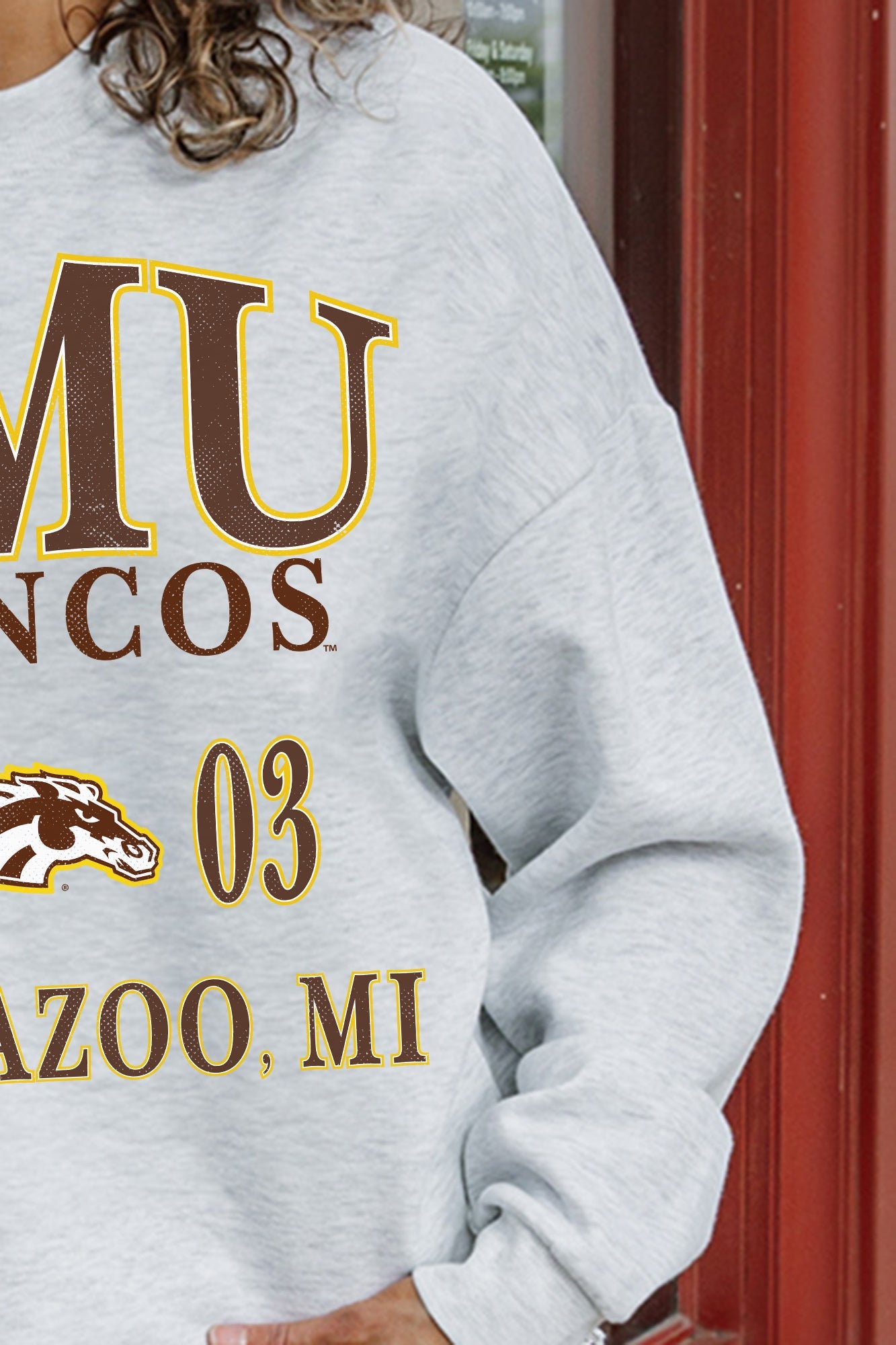 WESTERN MICHIGAN BRONCOS ALLEGIANCE PREMIUM FLEECE DROP SHOULDER CREWNECK PULLOVER