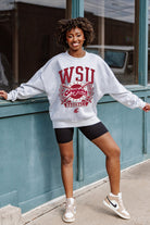 WASHINGTON STATE COUGARS BASES LOADED PREMIUM FLEECE DROP SHOULDER CREWNECK PULLOVER