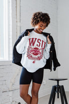 WASHINGTON STATE COUGARS BASES LOADED PREMIUM FLEECE DROP SHOULDER CREWNECK PULLOVER