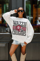 WASHINGTON STATE COUGARS FAIR CATCH PREMIUM FLEECE DROP SHOULDER CREWNECK PULLOVER