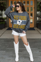 WEST VIRGINIA MOUNTAINEERS WILD TAILGATE PREMIUM FLEECE DROP SHOULDER CREWNECK PULLOVER