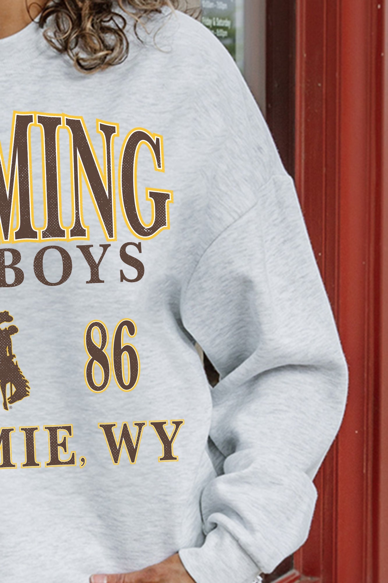 WYOMING COWBOYS ALLEGIANCE PREMIUM FLEECE DROP SHOULDER CREWNECK PULLOVER