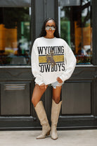 WYOMING COWBOYS FAIR CATCH PREMIUM FLEECE DROP SHOULDER CREWNECK PULLOVER