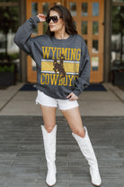 WYOMING COWBOYS WILD TAILGATE PREMIUM FLEECE DROP SHOULDER CREWNECK PULLOVER