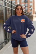 AUBURN TIGERS DEDICATION EMBELLISHED STAR SLEEVE CREWNECK PULLOVER