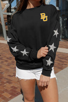 BAYLOR BEARS DEDICATION EMBELLISHED STAR SLEEVE CREWNECK PULLOVER