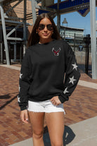 BOSTON COLLEGE EAGLES DEDICATION EMBELLISHED STAR SLEEVE CREWNECK PULLOVER