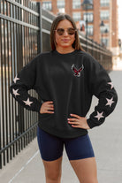 BOSTON COLLEGE EAGLES DEDICATION EMBELLISHED STAR SLEEVE CREWNECK PULLOVER