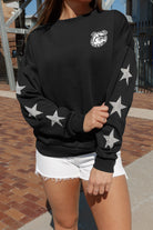 BRYANT BULLDOGS DEDICATION EMBELLISHED STAR SLEEVE CREWNECK PULLOVER