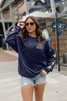 BUCKNELL BISON DEDICATION EMBELLISHED STAR SLEEVE CREWNECK PULLOVER