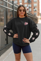 CHICO STATE WILDCATS DEDICATION EMBELLISHED STAR SLEEVE CREWNECK PULLOVER