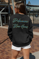 DELAWARE BLUE HENS DEDICATION EMBELLISHED STAR SLEEVE CREWNECK PULLOVER